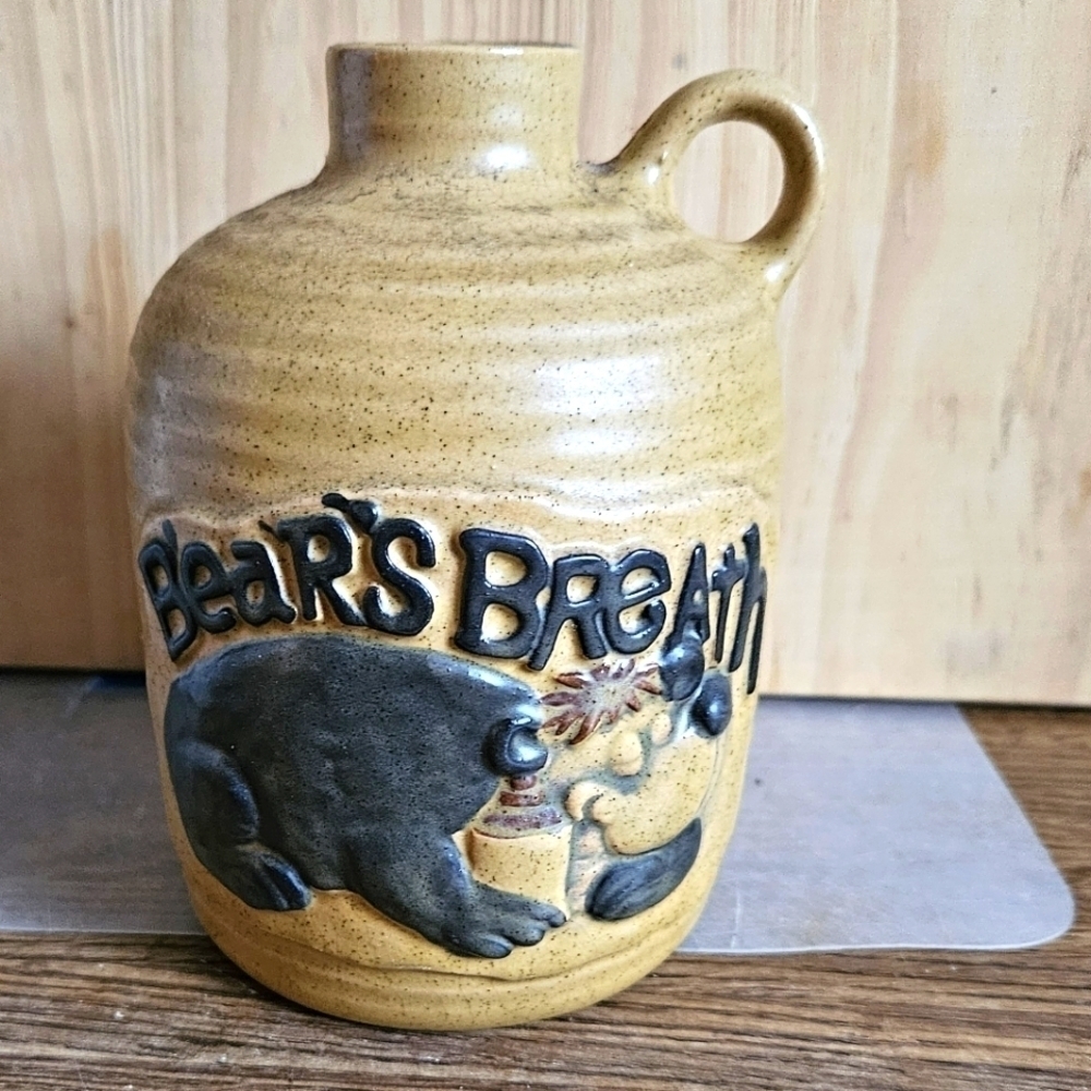 Vintage 50s Bear's Breath Pottery Stoneware Jug